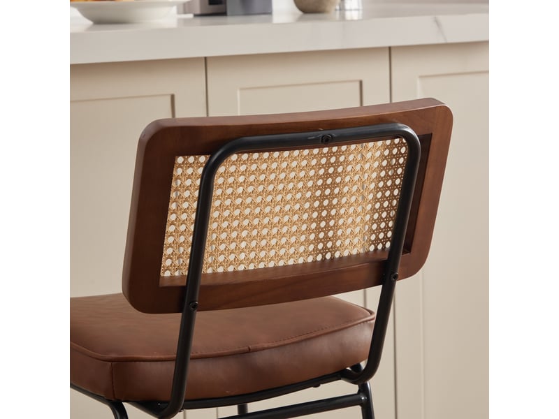  Lot de 2 tabourets de bar en similicuir pu, pieds en métal W5171P479837 - Conforama D