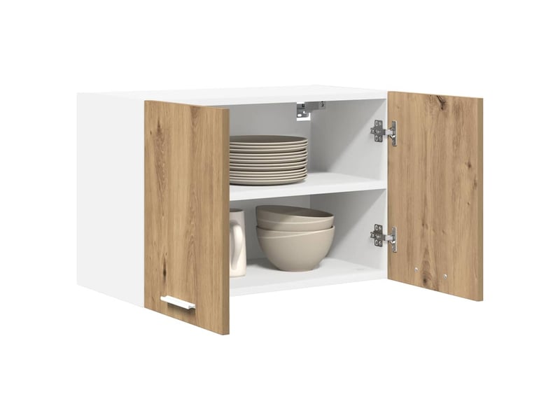  Armoire suspendue 2 pcs chêne artisan et blanc bois d'ingénierie shl9681  - Conforama C
