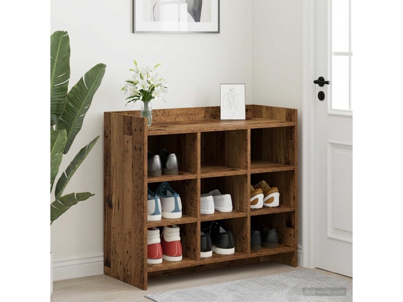  Meuble à chaussure, cabinet à chaussures bois ancien 85x39,5x70 cm  - Conforama B