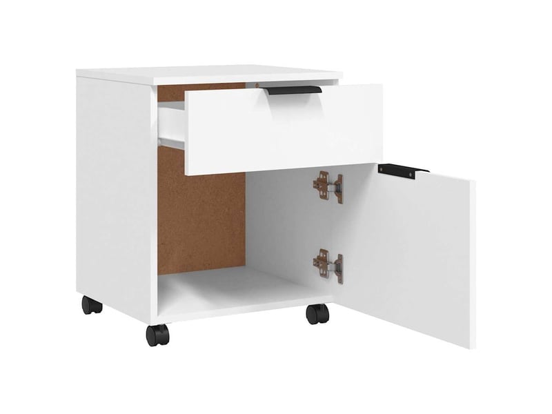  Caisson de bureau, classeur mobile avec roues blanc 45x38x54 cm bois d'ingénierie  - Conforama D