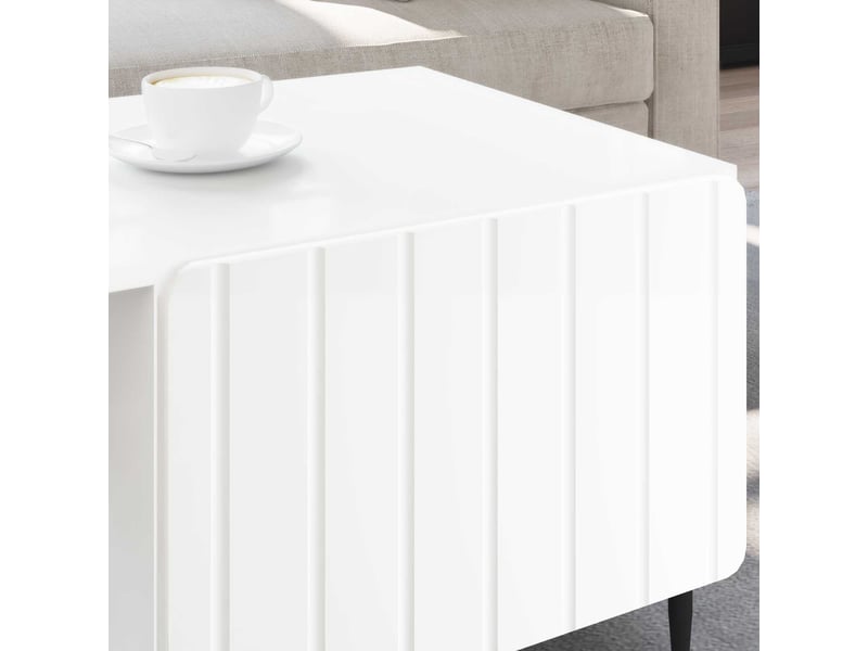 Table basse - table de salon - table à thé blanc 90 x 50 x 40 cm bois d'ingénierie - Conforama D