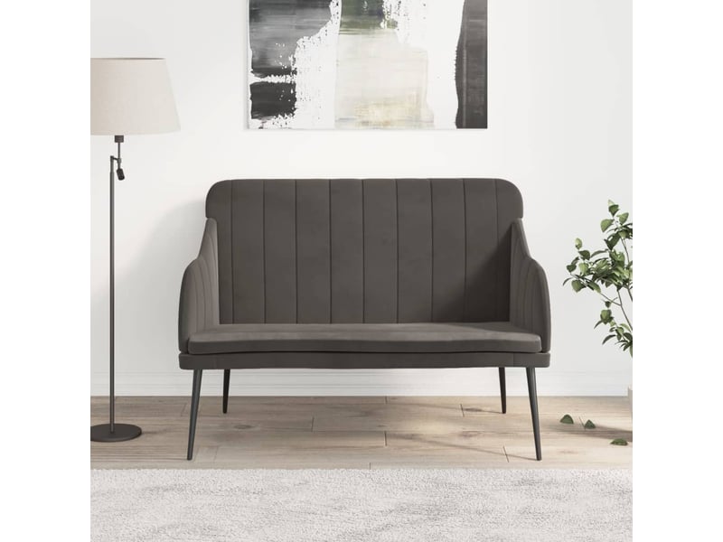  Banc chambre, banc de lit gris foncé 110x76x80 cm velours shl55099  - Conforama B