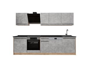 Vicco cuisine, bétonchêne doré, 280cm sans plan de travail