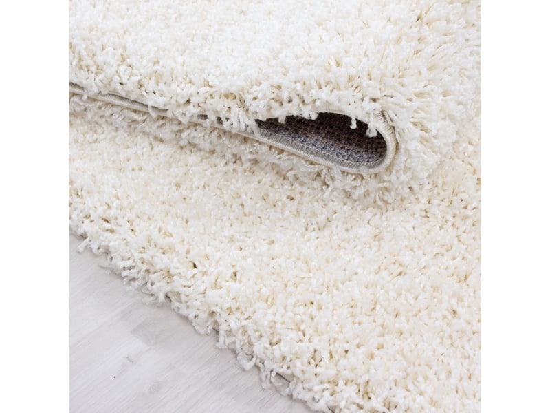 Shaggy - tapis uni à poils longs - blanc ivoire 140 x 200 cm LIFE1402001500CREAM - Conforama E