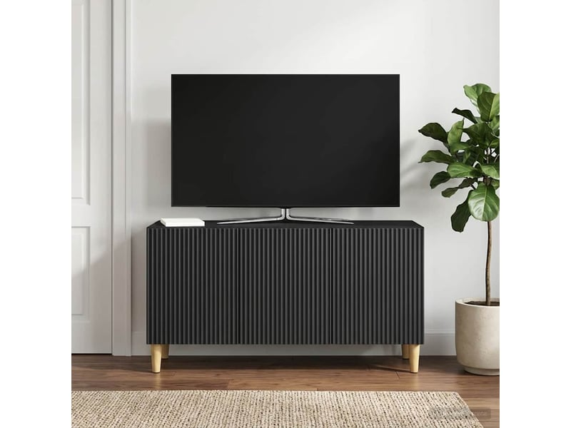  Meuble tv - banc tv - meuble de rangement 99 x 34,5 x 50 cm noir bois d'ingénierie  - Conforama D
