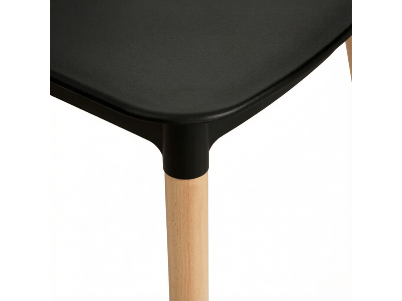  Lot de 4 chaises de salle à manger en polypropylène et hêtre, noir et naturel T5828P553577 - Conforama E
