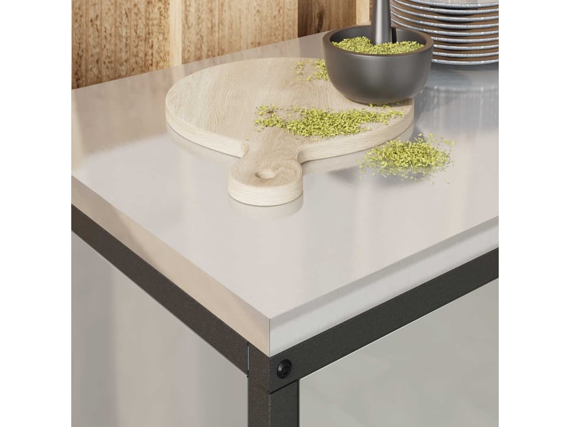  Meuble de rangement de cuisine hattem argenté 90x50x53cm shl5055  - Conforama E