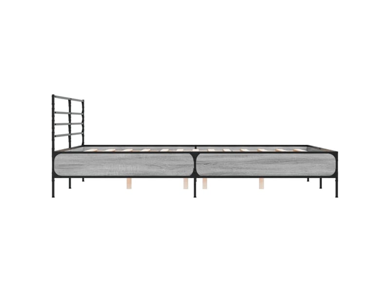  Lit double- lit adulte -  cadre de lit sans matelas sonoma gris 160x200 cm  - Conforama D
