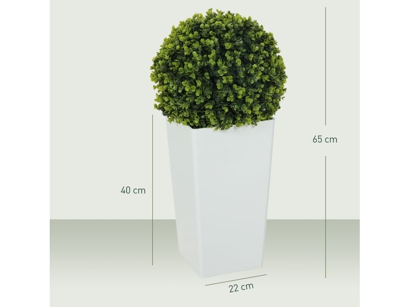  Lot de 2 boules d'eucalyptus artificielles 32x65 cm avec protection uv vert  - Conforama E