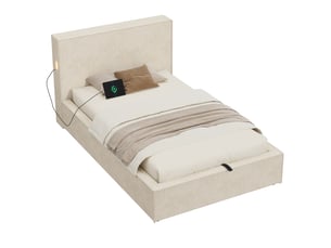 Lit simple 90x200 cm HAVRYA   coloris beige