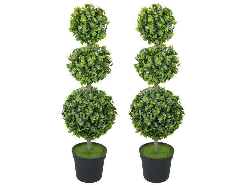  Plante artificielle en pot lot de 2 avec feuillage résistant aux uv sans entretien en plastique vert 100 cm  - Conforama A