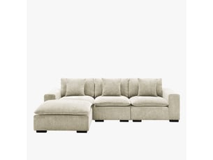 Canapé d'angle modulable et réversible en tissu beige