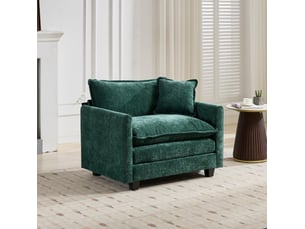 Canapé fauteuil modulable vert 1 place chenille confort douillet salon chambre homvra