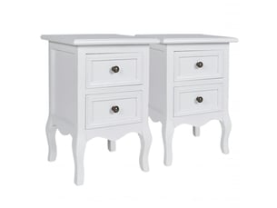 Lot de 2 table de chevet - cabinet de chevet - table de nuit avec 2 tiroirs mdf blanc