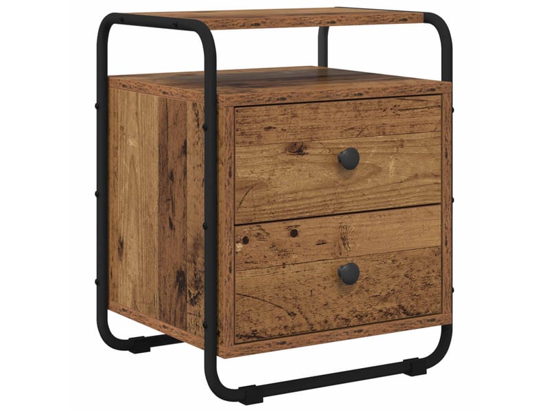 Table de chevet - cabinet de chevet - table de nuit 2 pc bois ancien bois d'ingénierie - Conforama B