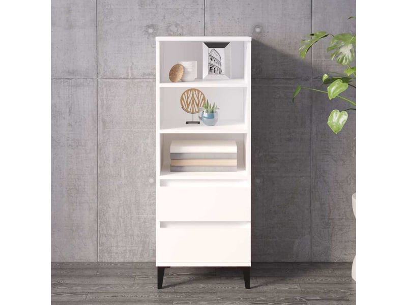  Buffet haut - bahut - meuble de rangement blanc 40x36x110 cm bois d'ingénierie  - Conforama B