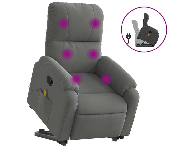  Fauteuil inclinable de massage, fauteuil relax gris foncé tissu microfibre shl89982  - Conforama A