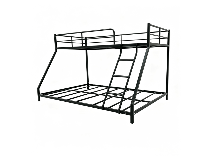  Lit superposé 140x200 cm et 90x200 cm en métal noir  - Conforama A