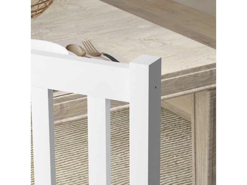  Lot de 2 chaises de salle à manger – chaise de cuisine avec dossier, bois de pin blanc, capacité 120 kg  - Conforama E