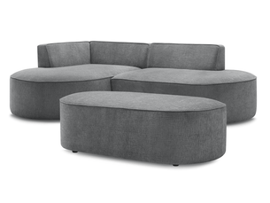Canapé d'angle gauche fixe BOBOCHIC ROUSSEAU 5 places Tissu Gris foncé
