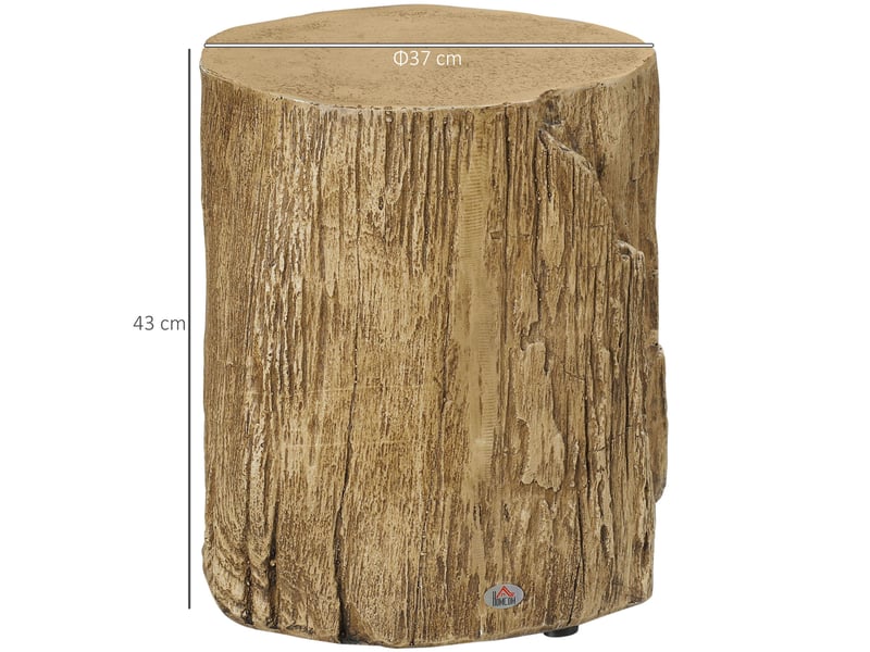  Table d’appoint 37x37x43 cm aspect tronc d’arbre avec 4 pieds réglables coloris naturel  - Conforama E