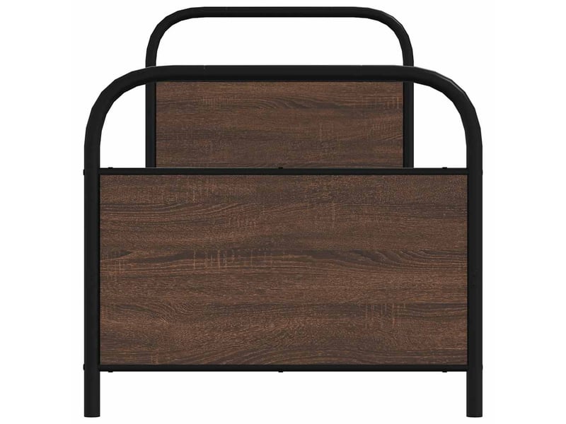  Lit simple- lit adulte -  cadre de lit sans matelas 80x200cm chêne marron bois ingénierie  - Conforama D