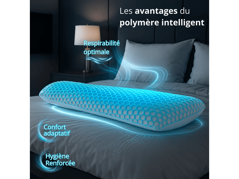  Traversin plat plume - 90 x 35 cm - housse tpe 3d respirante - collection plat C06-TRP07 90/40 - Conforama C