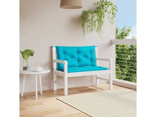 Lot de 2 coussins de banc de jardin, coussins d'assise turquoise 100x50x7 cm tissu cf58700