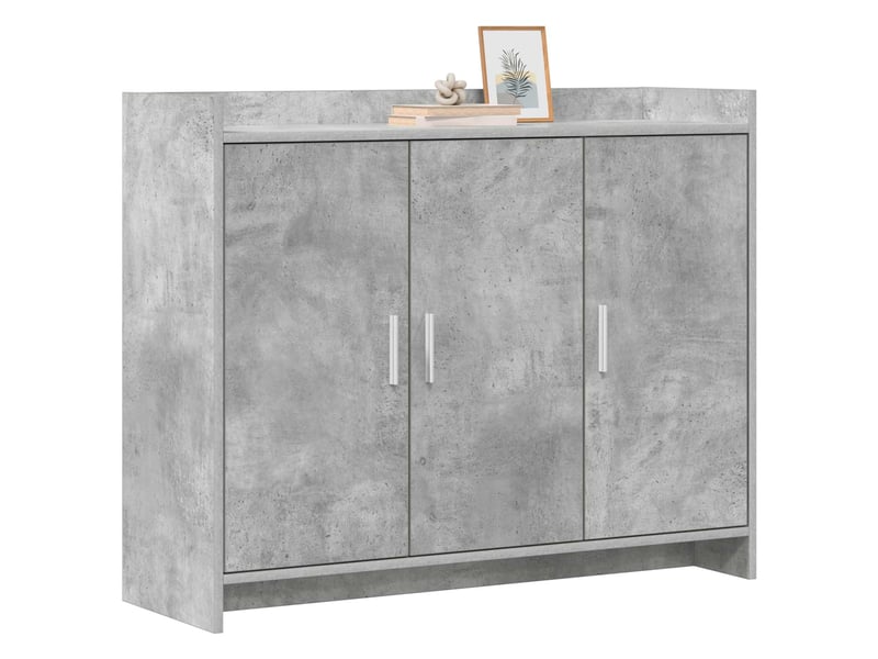  Buffet - bahut - meuble de rangement gris béton 98,5 x 33 x 80 cm bois d'ingénierie  - Conforama C