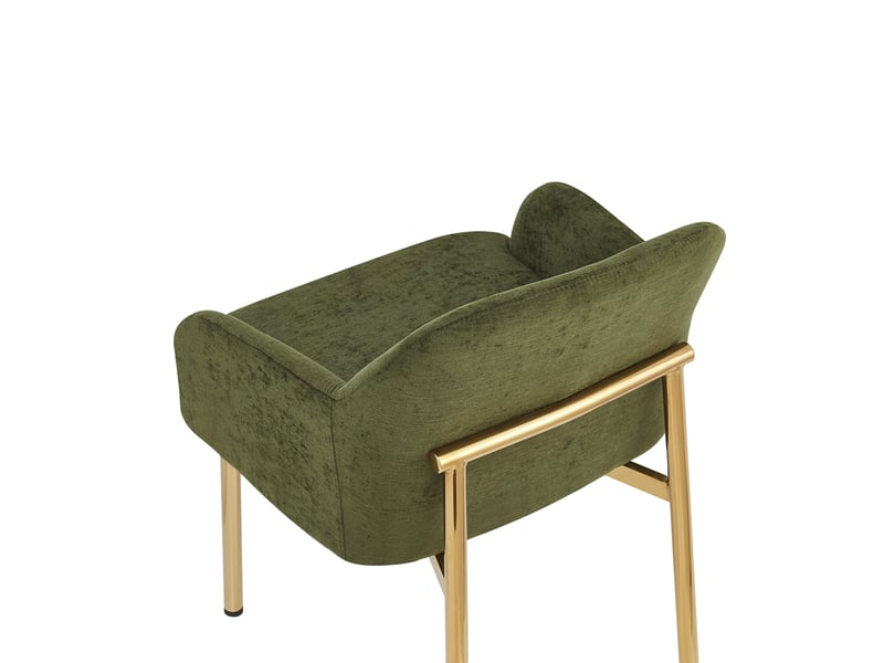  Lot de 2 chaises de salle à manger 61x59x78,5 cm avec accoudoirs, patins réglables, polyester fer, vert  - Conforama E