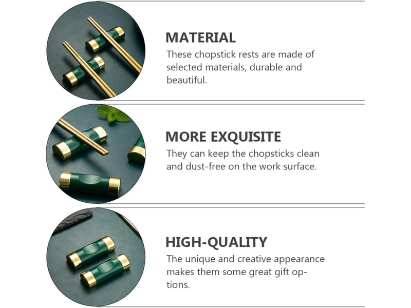  Repose-baguettes vert 4 pièces accessoires la cuisine pratique pour dîner entre amis et repas maison  - Conforama C