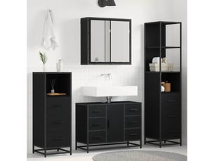 Ensemble de mobilier de salle de bain 3 pc chêne noir cf64343