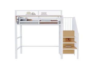 Lit mezzanine 90x200 cm <strong>MODENUIT </strong> <strong></strong> coloris blanc