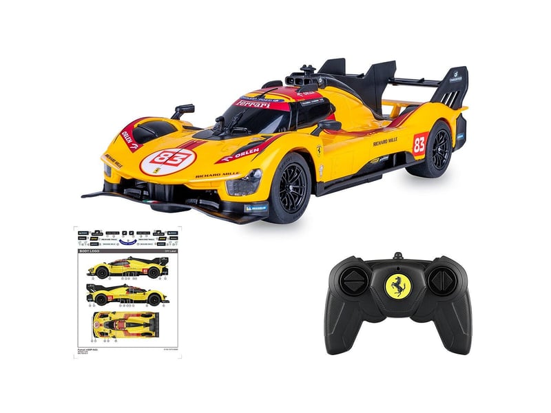  Voiture télécommandée ferrari 499p-n83 1:24 jaune 2,4ghz 402263 - Conforama D