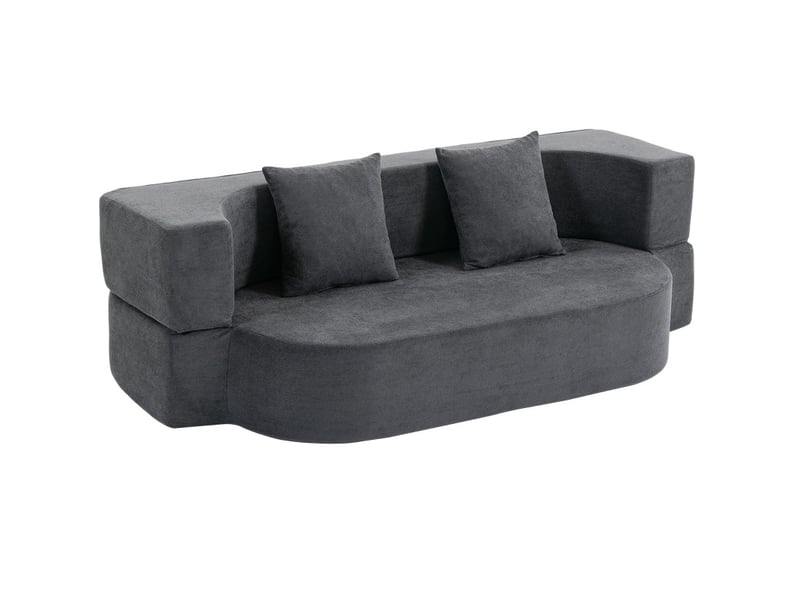  Canapé-lit 190x80x60 cm pliable sans cadre gris foncé sans matelas  - Conforama A