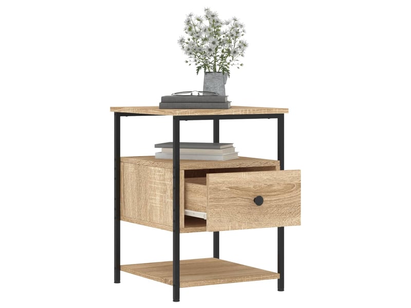  Lot de 2 tables de chevet - cabinet de chevet - table de nuit chêne sonoma 40x42x56 cm bois ingénierie  - Conforama D