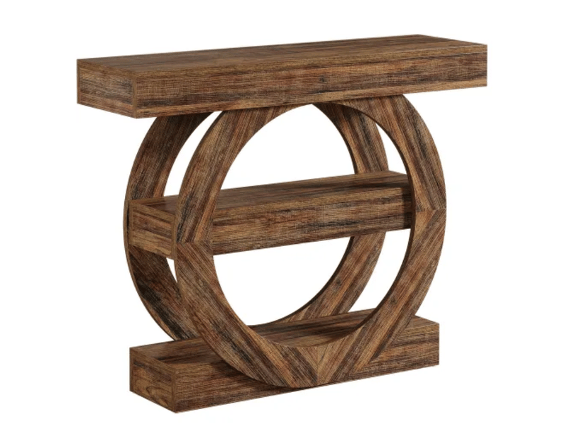  Console 105x30x85 cm à 3 niveaux bois marron rustique  - Conforama A