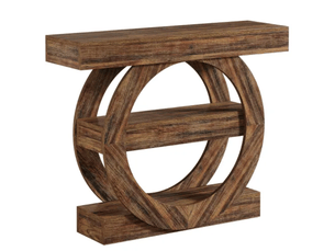 Console 105x30x85 cm à 3 niveaux bois marron rustique