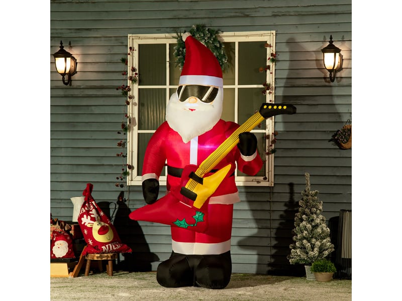  Décoration de noël extérieure gonflable père noël, avec souffleur, 140 m, rouge et blanc  - Conforama C