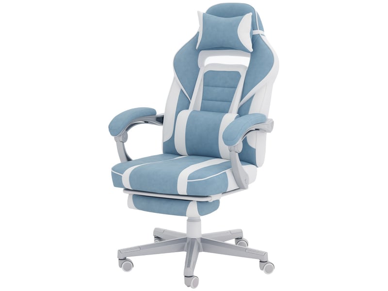 Chaise gaming envesaot fauteuil ergonomique repose-pieds bleu - Conforama E
