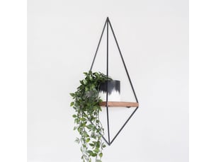 Etagère murale 60x15x23 cm décor chêne et métal noir