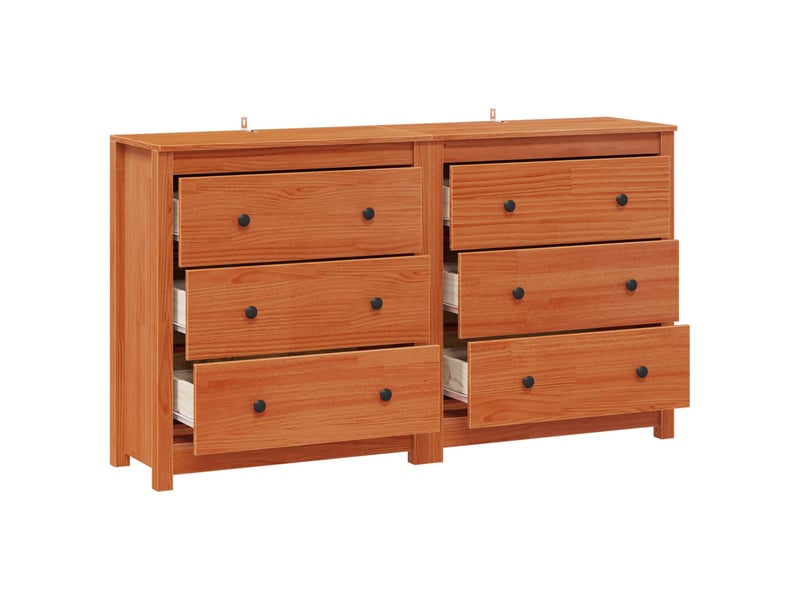  Buffet - bahut - meuble de rangement 2 pc brun 140 x 35 x 80 cm pin massif  - Conforama E