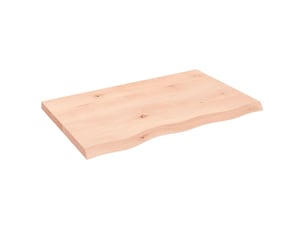 Comptoir de salle de bain, plan de travail 80x50x(2-4) cm bois massif non traité cf65772