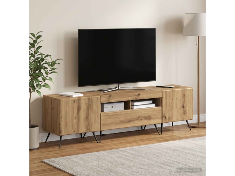  Meuble tv - banc tv - meuble de rangement led breda 3 pcs chêne artisanal bois d'ingénierie  - Conforama B