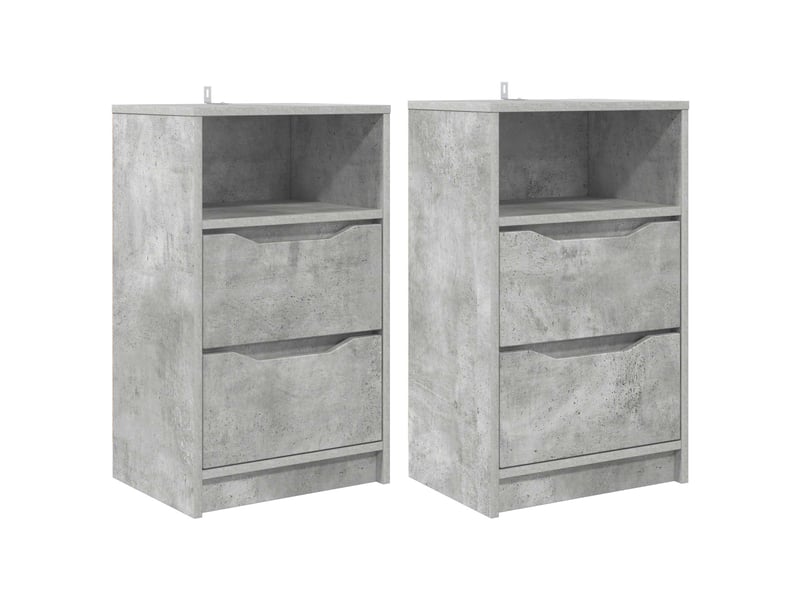  Tables de chevet - cabinet de chevet - table de nuit 2 pièces gris béton 40 x 30 x 467 cm  - Conforama A