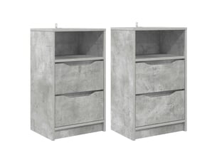 Tables de chevet - cabinet de chevet - table de nuit 2 pièces gris béton 40 x 30 x 467 cm