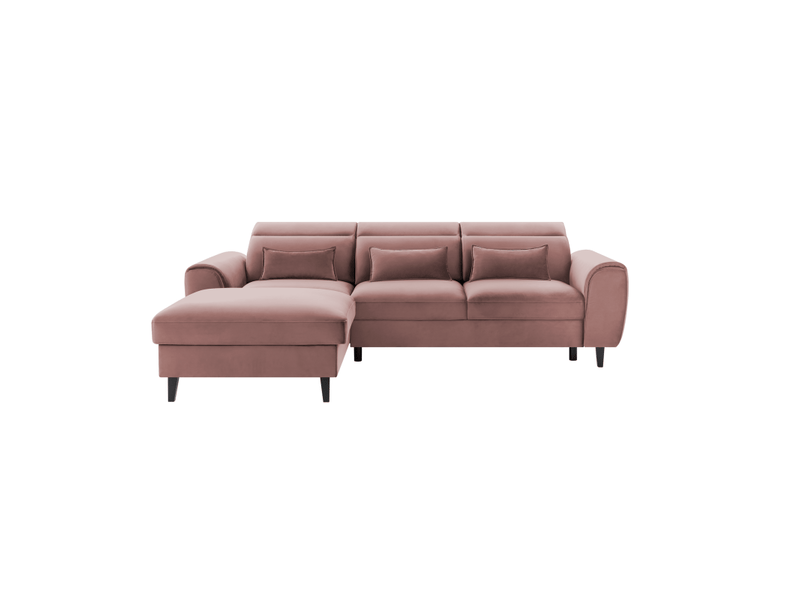 Canapé d'angle convertible rose angle gauche 4 places fable  - Conforama A