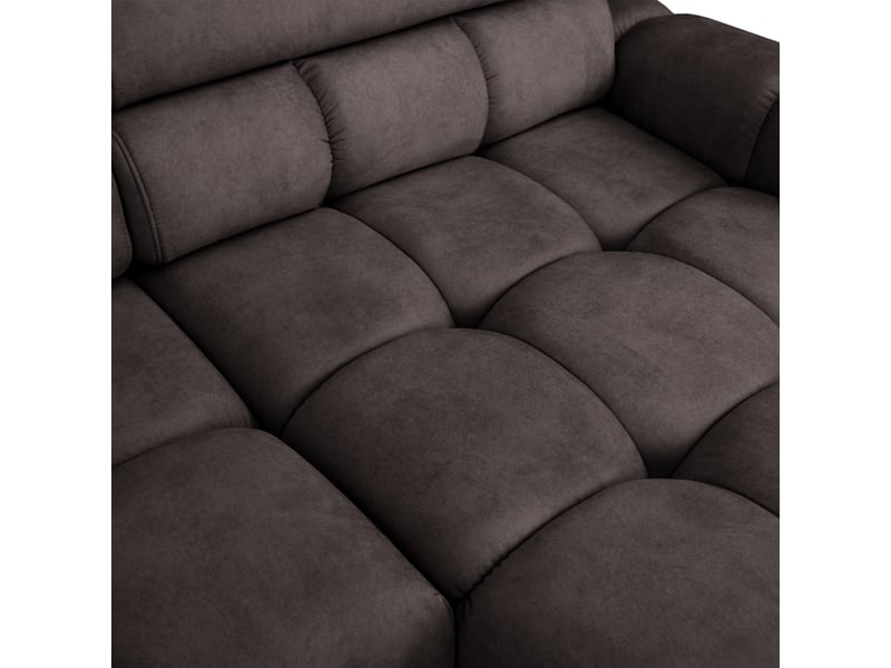 Canapé d'angle aldo avec fonction couchage, à gauche, tissu salvador, marron foncé (04)  - Conforama E