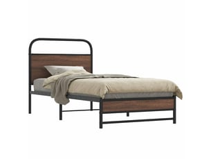 Lit adulte, lit simple, cadre de lit sans matelas 100x200cm chêne marron cf10543