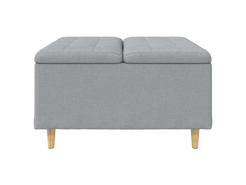  Ottoman, repose pied salon avec rangement gris clair 80x80x45 cm tissu  - Conforama E